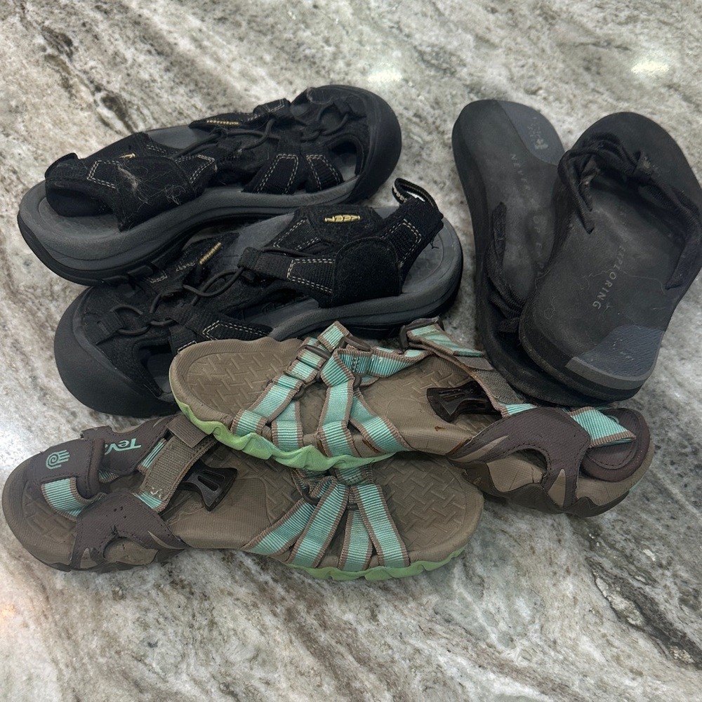 Teva Outdoor Strappy Sandals in Brown and Teal